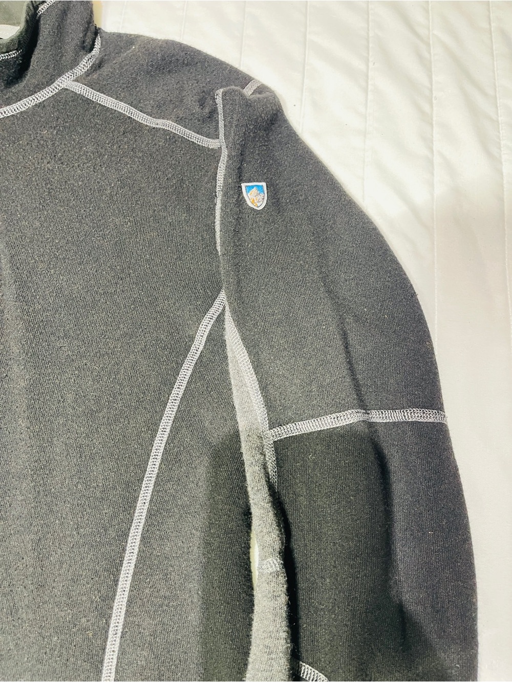 Kuhl Men's Black with Dark Gray Sleeve Performance Half-Zip - Picture 6 of 7